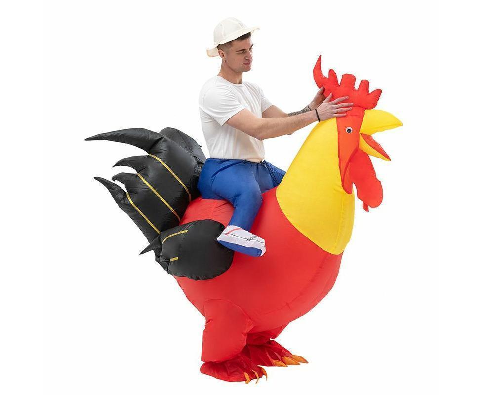 90-130cm Inflatable Christmas Rooster Halloween Costume Blow Up Suit Battery Power Cosplay Costume Christmas Party Babies size 90-130 - Image 4