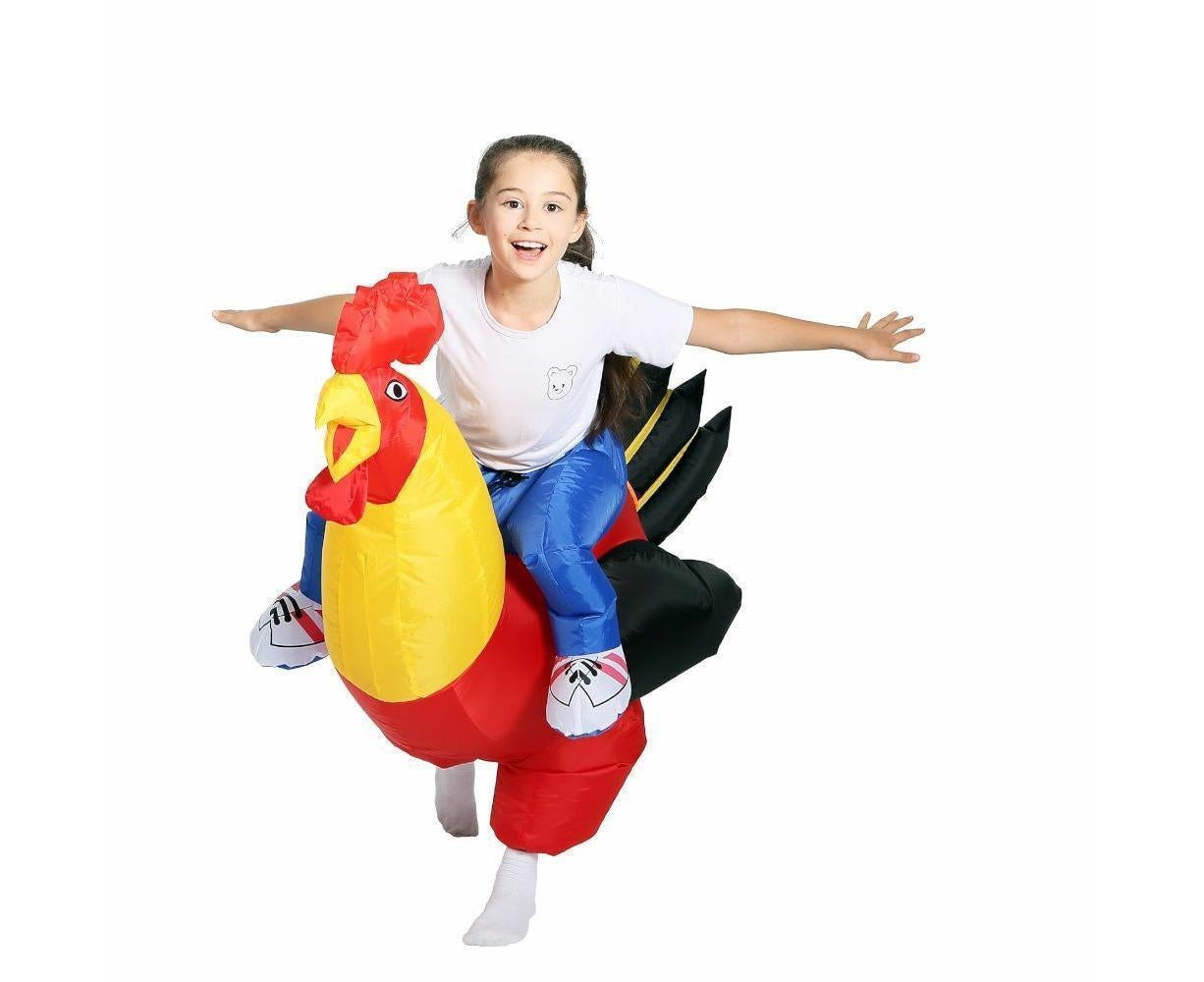 90-130cm Inflatable Christmas Rooster Halloween Costume Blow Up Suit Battery Power Cosplay Costume Christmas Party Babies size 90-130 - Image 6