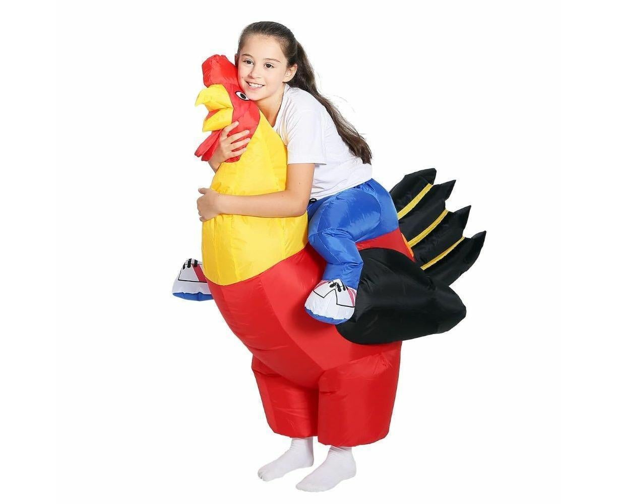90-130cm Inflatable Christmas Rooster Halloween Costume Blow Up Suit Battery Power Cosplay Costume Christmas Party Babies size 90-130 - Image 7