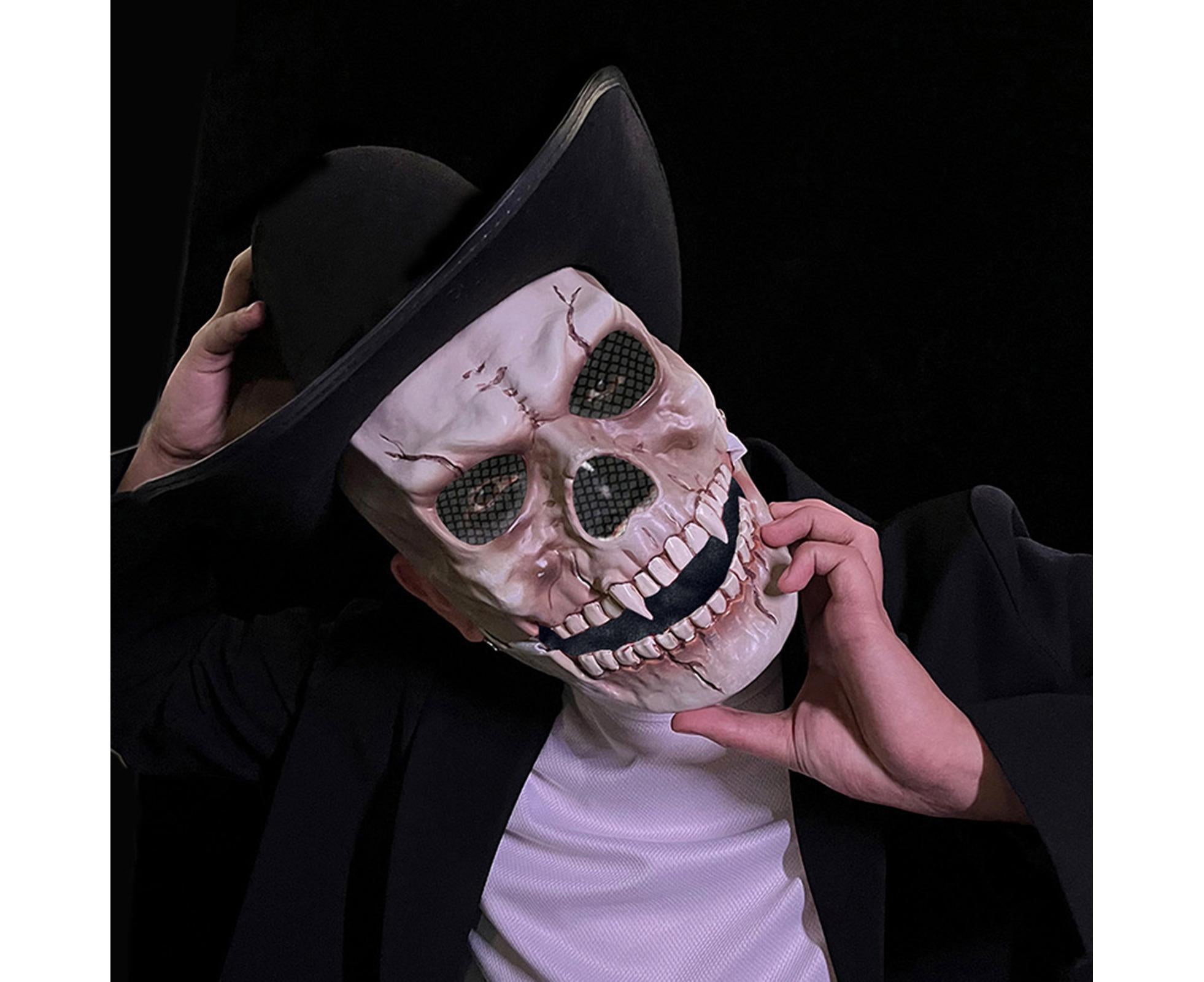 Adjustable Halloween Ghost Masque with Scary Looking Artificial Skeleton Face for Theme Parties Masquerade Balls - Image 6