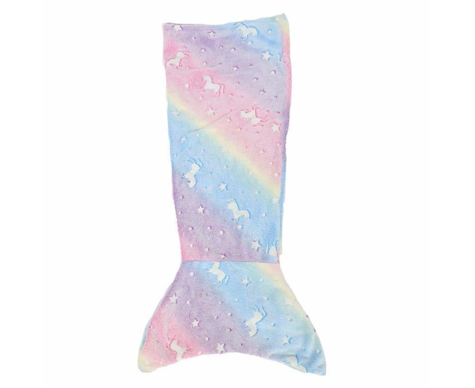 Blue Pink Mermaid Blanket Glow in The Dark Sleeping Bag Babies Birthday Gift Daughte - Image 2