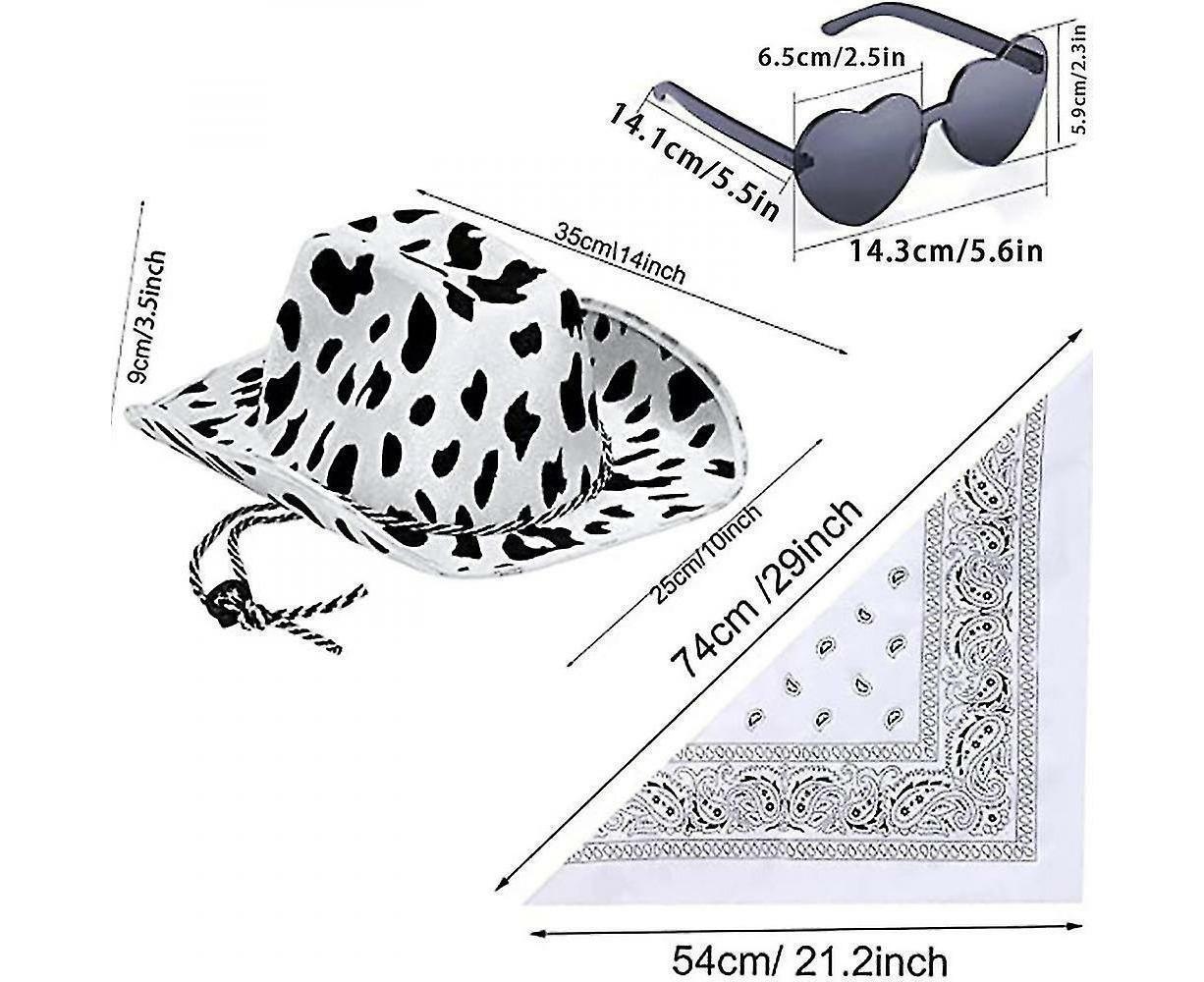 Cowboy Hats Western Cowgirl Hat Bandanna Glasses Unisex Cowboy Hat Halloween Costume Cosplay Dress - Image 4