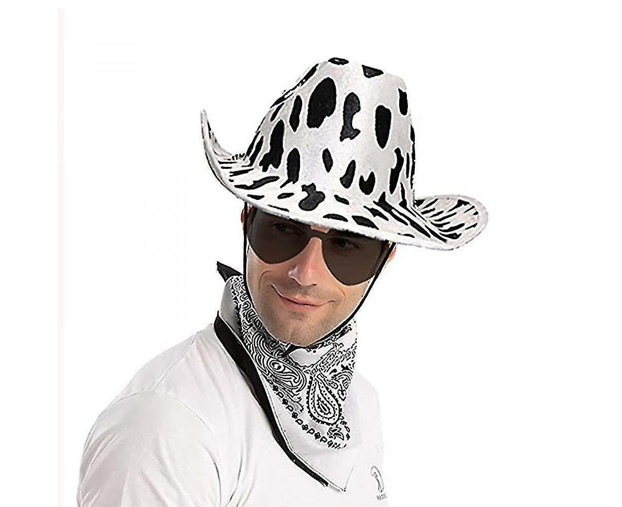 Cowboy Hats Western Cowgirl Hat Bandanna Glasses Unisex Cowboy Hat Halloween Costume Cosplay Dress - Image 5