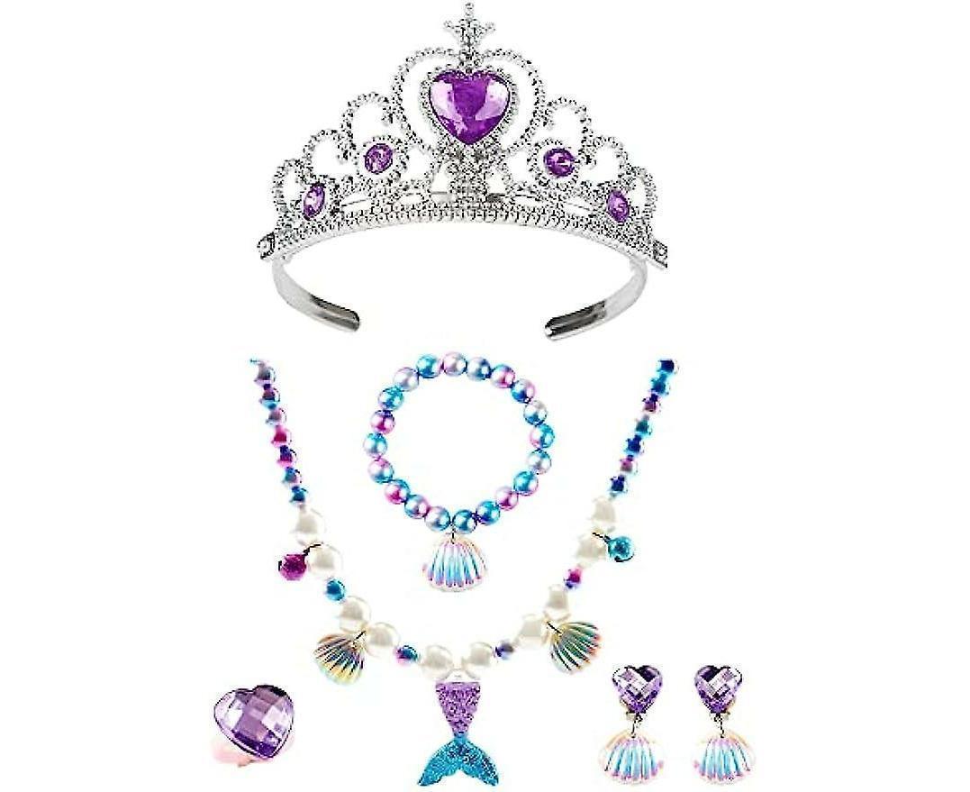 Girls Princess Dress Up Set Costume Babies Tiara Necklace Halloween Party Supplies - Image 1