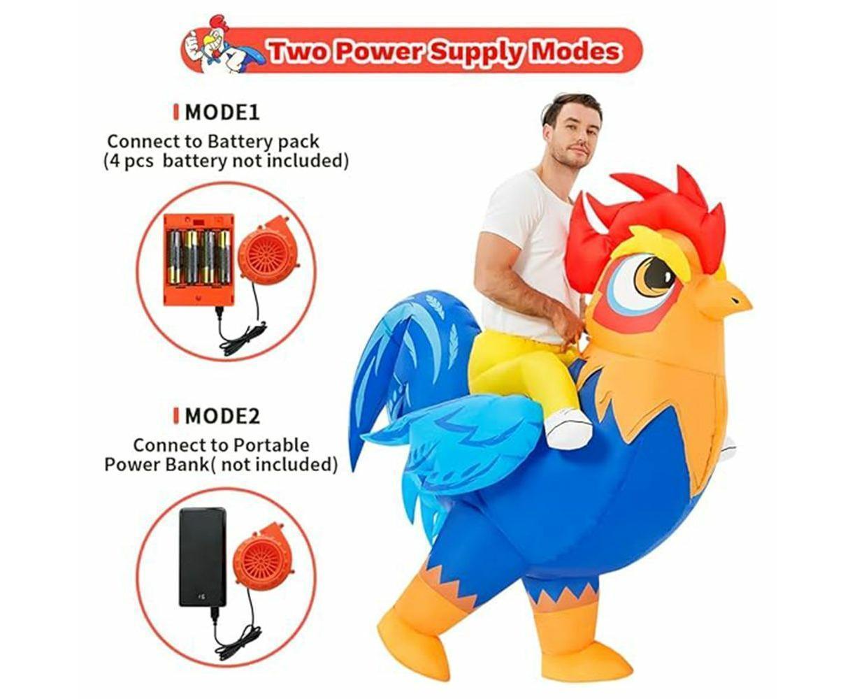 Halloween Inflatable Rooster Costume, Funny Cosplay Halloween Costume for Men Women Birthday Christmas, Suitable for Height 150-190cm - Image 4