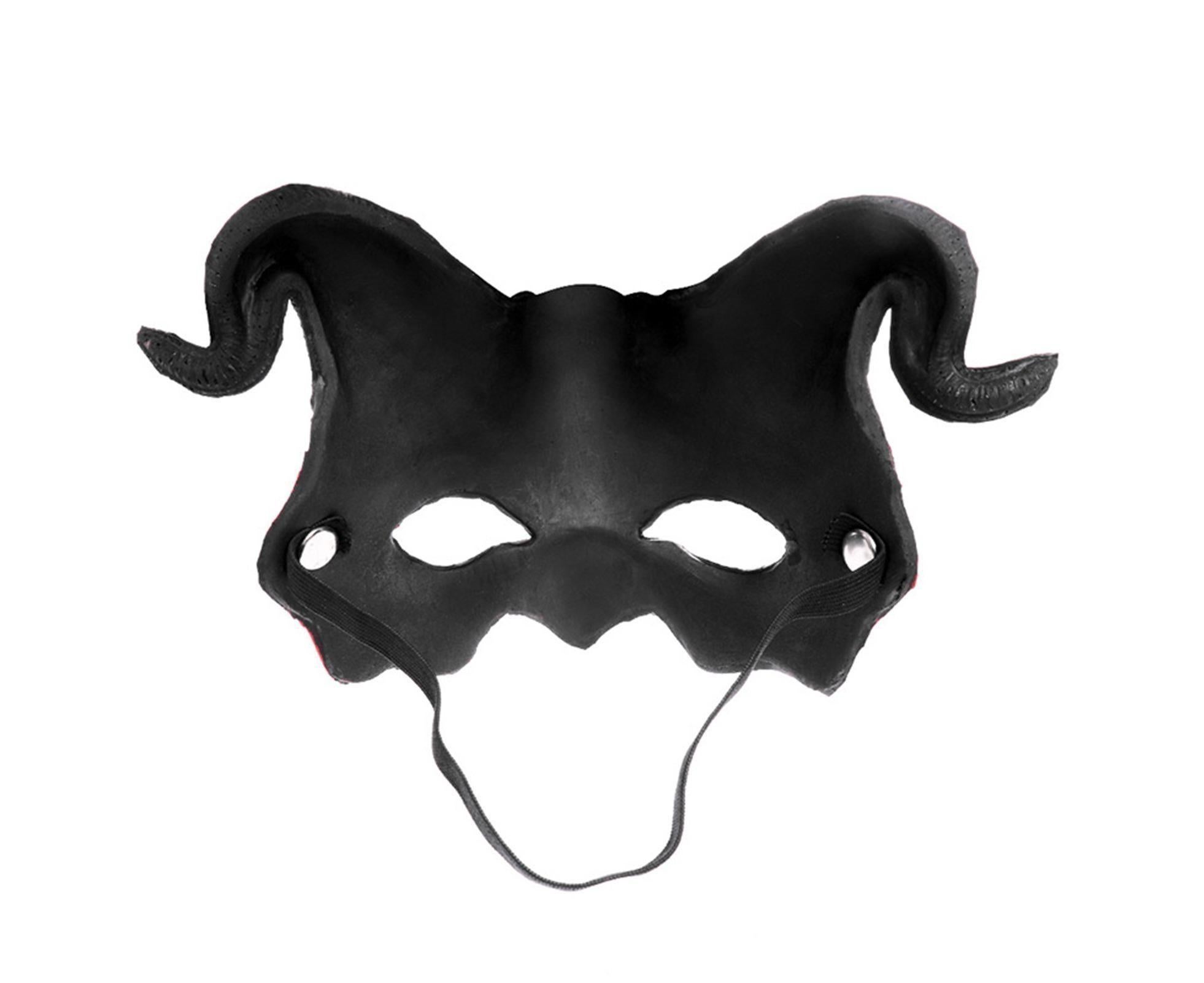 Halloween Masquerade Devil Mask Unique Scary Half Face Ram Horn Devil Mask for Halloween Costume Supplies - Image 1