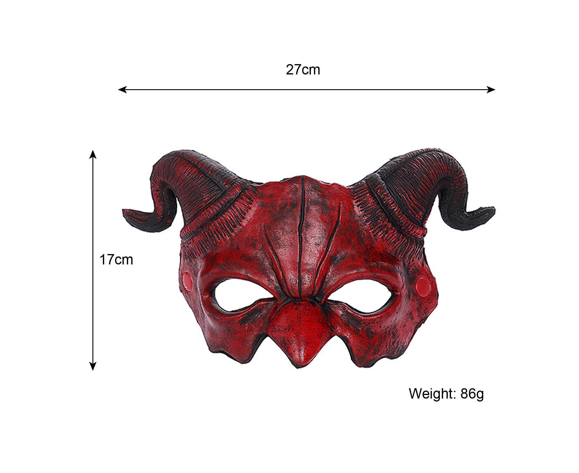 Halloween Masquerade Devil Mask Unique Scary Half Face Ram Horn Devil Mask for Halloween Costume Supplies - Image 4