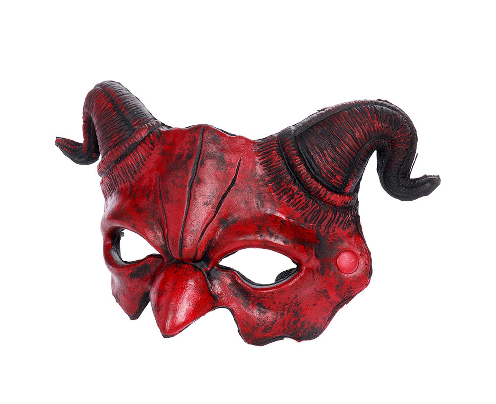 Halloween Masquerade Devil Mask Unique Scary Half Face Ram Horn Devil Mask for Halloween Costume Supplies - Image 5