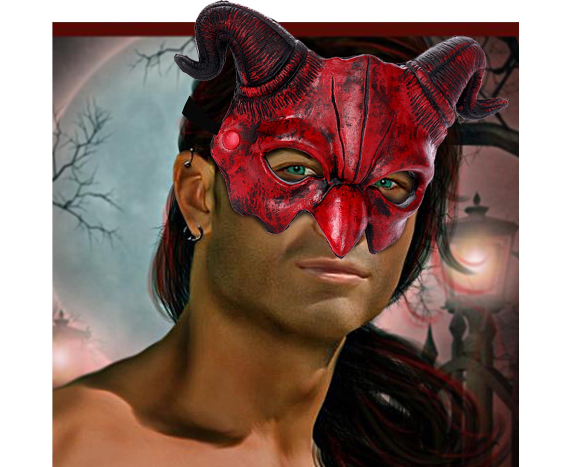 Halloween Masquerade Devil Mask Unique Scary Half Face Ram Horn Devil Mask for Halloween Costume Supplies - Image 6