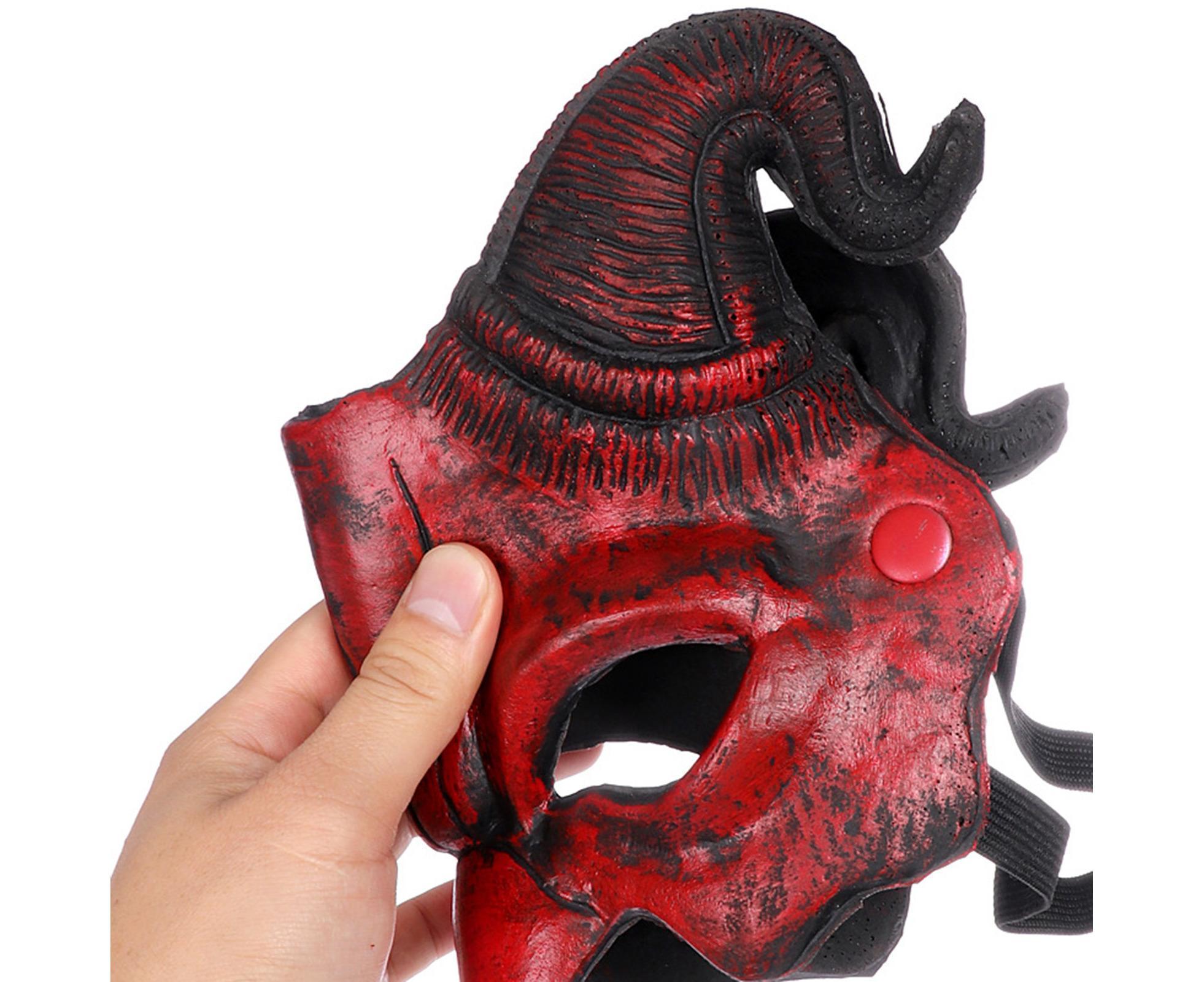 Halloween Masquerade Devil Mask Unique Scary Half Face Ram Horn Devil Mask for Halloween Costume Supplies - Image 7