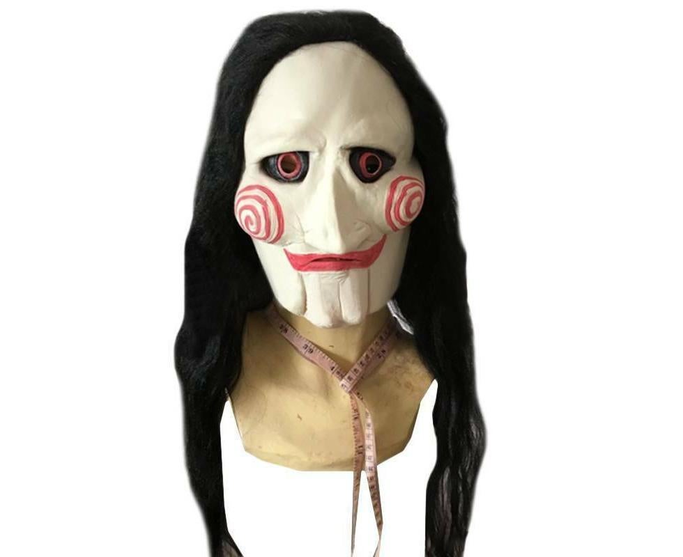 Halloween Saw Hair Wig Party Masquerade Cosplay Props Horror Mask - Long Hair - Image 1