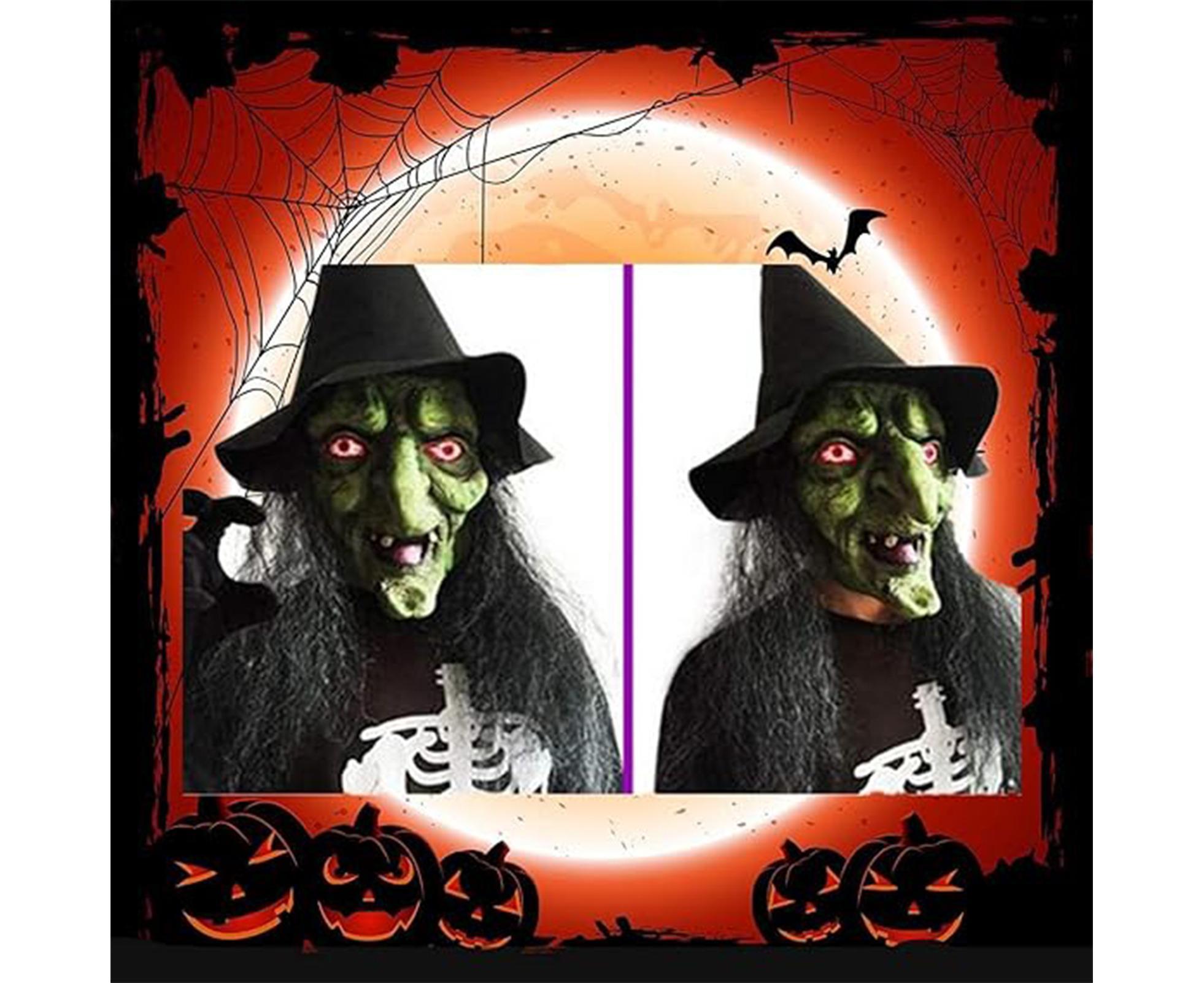 Halloween Witch Cosplay Headgear Cosplay Creepy Scary Masquerade Witch Masks for Home Party Decoration - Image 2