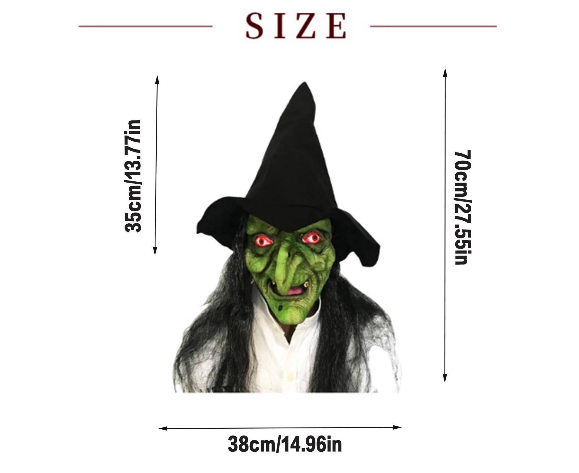 Halloween Witch Cosplay Headgear Cosplay Creepy Scary Masquerade Witch Masks for Home Party Decoration - Image 4