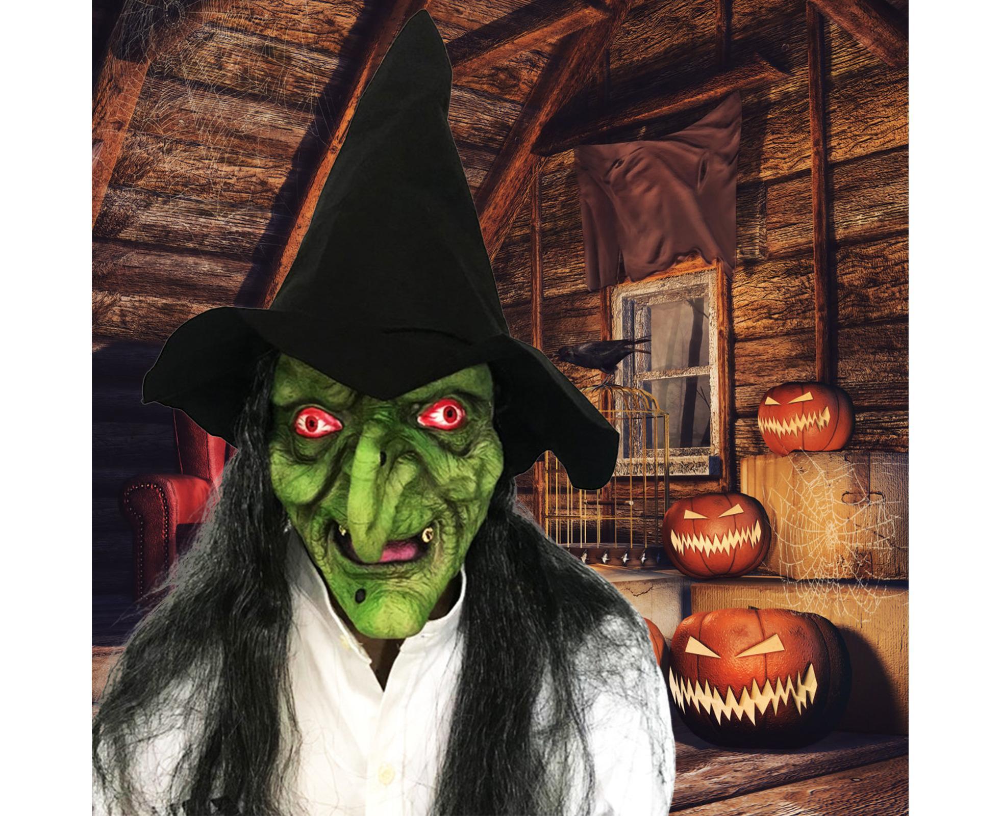 Halloween Witch Cosplay Headgear Cosplay Creepy Scary Masquerade Witch Masks for Home Party Decoration - Image 6