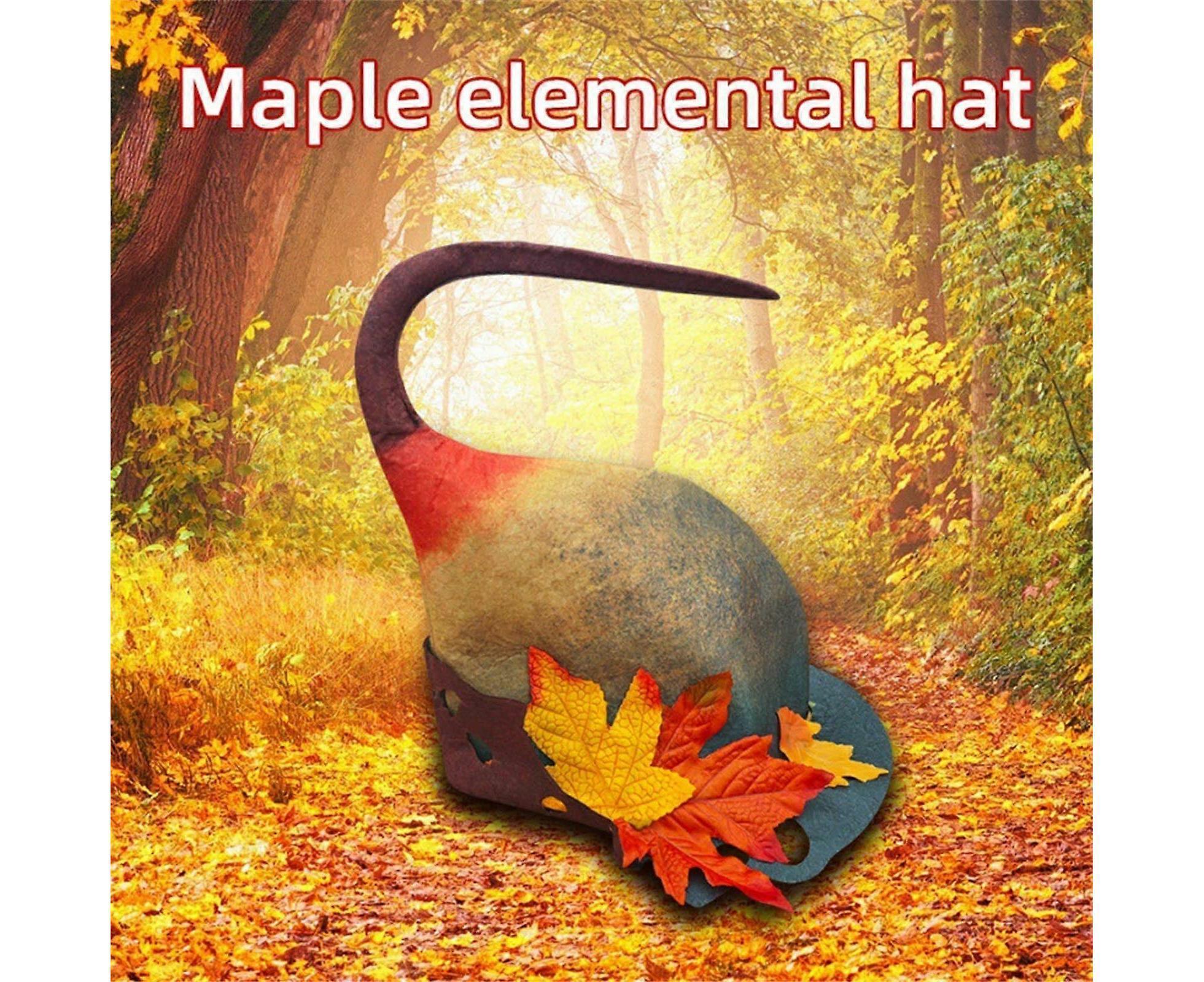 Halloween Witch Hat Halloween Party Magics Hat Felts Hat Maple Leaf Hat - Image 5