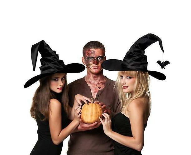 Hallowmas Halloween Pleated Witch Hat Party Witch Hat Black Witch Hat(1pcs, Black) - Image 4