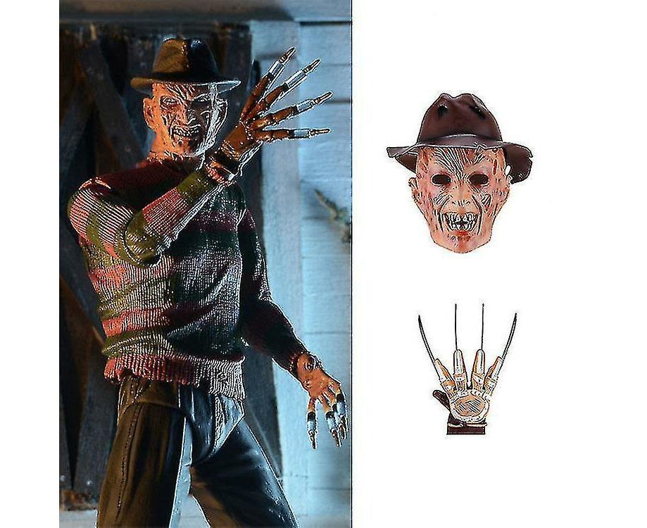 Horror Halloween Freddy Krueger Mask With Gloves Hat Killer Cosplay Full Head Latex Mask Masquerade Party Props - Image 2
