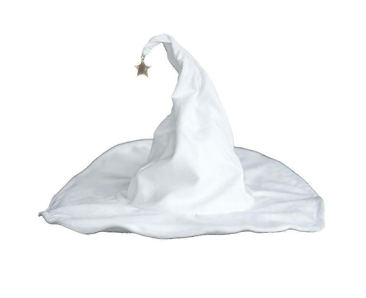 Lace-up Strap Witch Hat Women Adult Halloween White Wizard Hat Party Headgear - Image 1