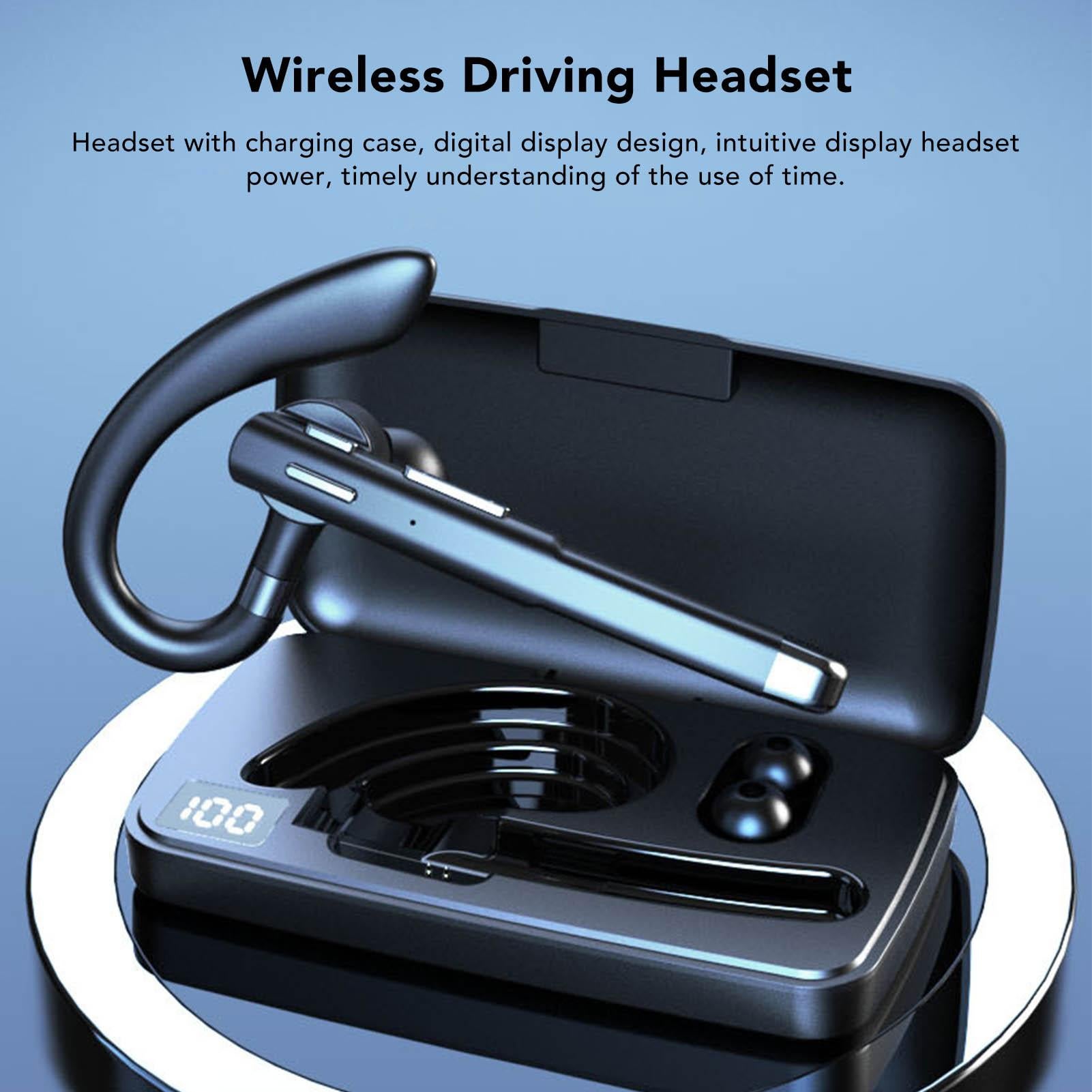 Bluetooth Earpiece Noise Canceling Waterproof Digital Power Display Wireless Headset with Charging Case for Driving - Image 4
