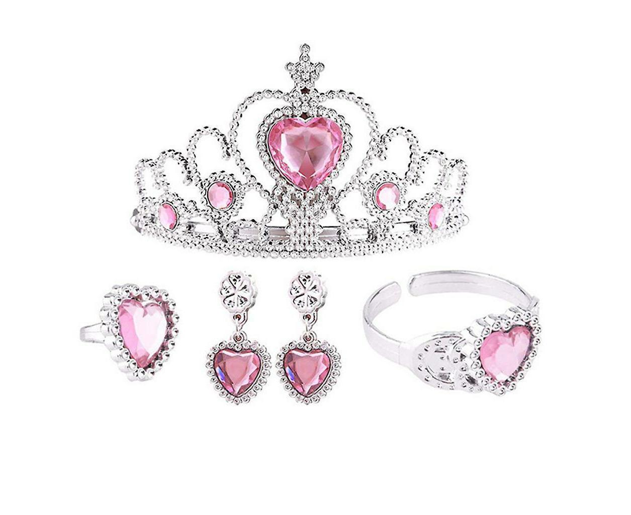 Princess Dress Up Accessories Set Tiara Braids Wand Gloves Necklace Earrings Ring - Image 5