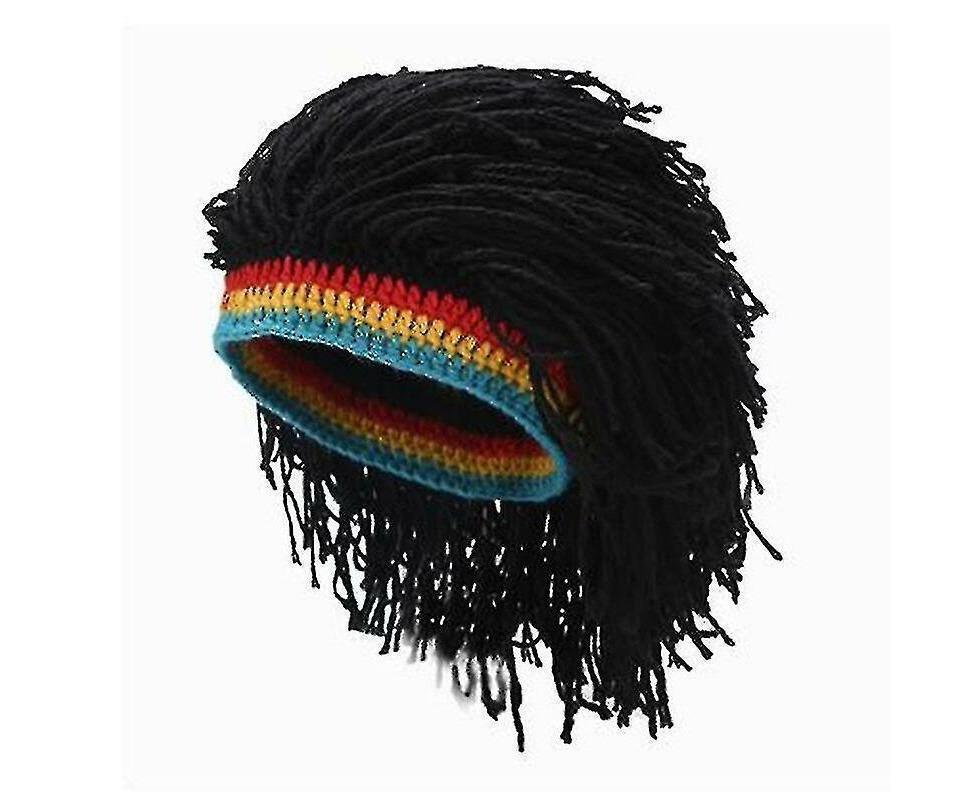 Rasta Wig Beanie Caps For Men Handmade Crochet Winter Warm Hat Gorros Halloween Holiday Birthday Gifts Funny Party Balaclava - Image 1