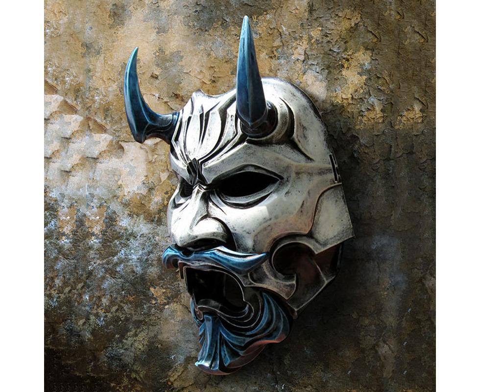 Samurai Uncle Oni Latex Mask Halloween Cosplay Props Horror Theme Decoration Toys for Uncle Oni Mask Latex - Image 2