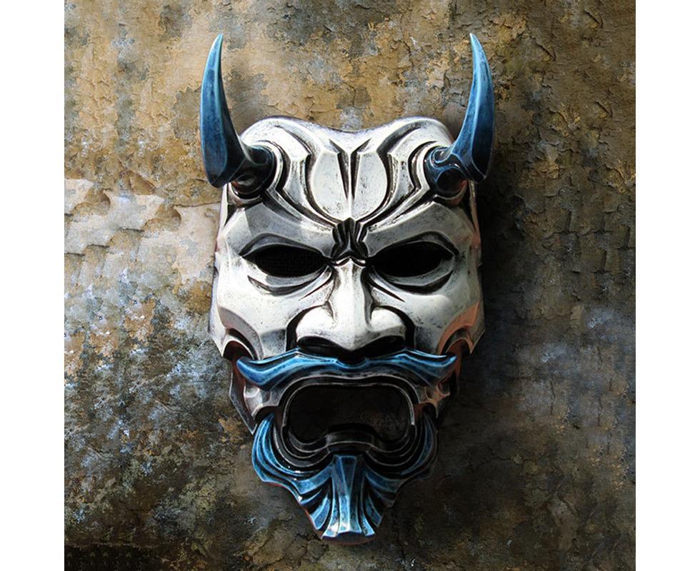 Samurai Uncle Oni Latex Mask Halloween Cosplay Props Horror Theme Decoration Toys for Uncle Oni Mask Latex - Image 5