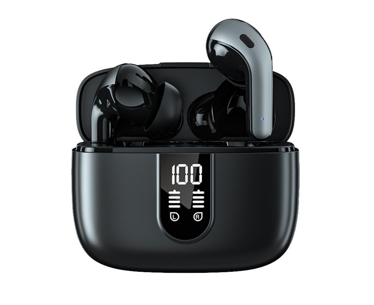 True Wireless Earbuds - LED Power Display - Bluetooth Earphones with Charging Case and Mic - Image 1