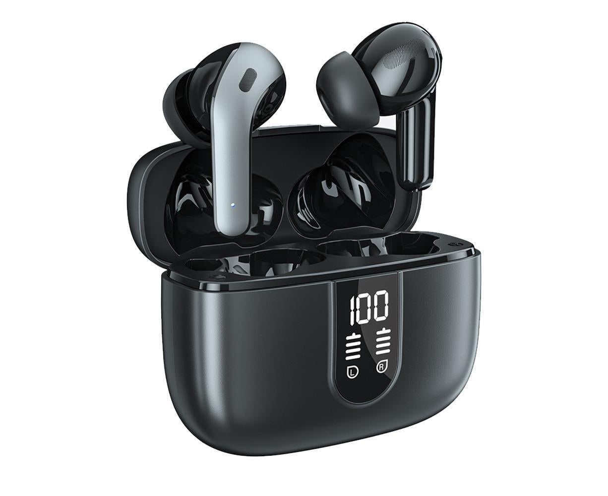 True Wireless Earbuds - LED Power Display - Bluetooth Earphones with Charging Case and Mic - Image 2