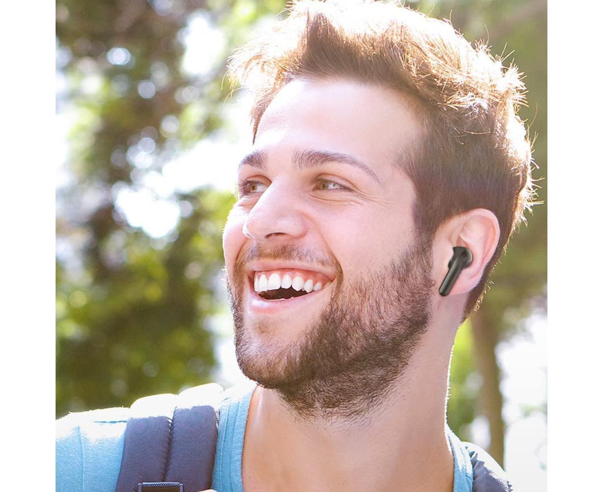 True Wireless Earbuds - LED Power Display - Bluetooth Earphones with Charging Case and Mic - Image 4