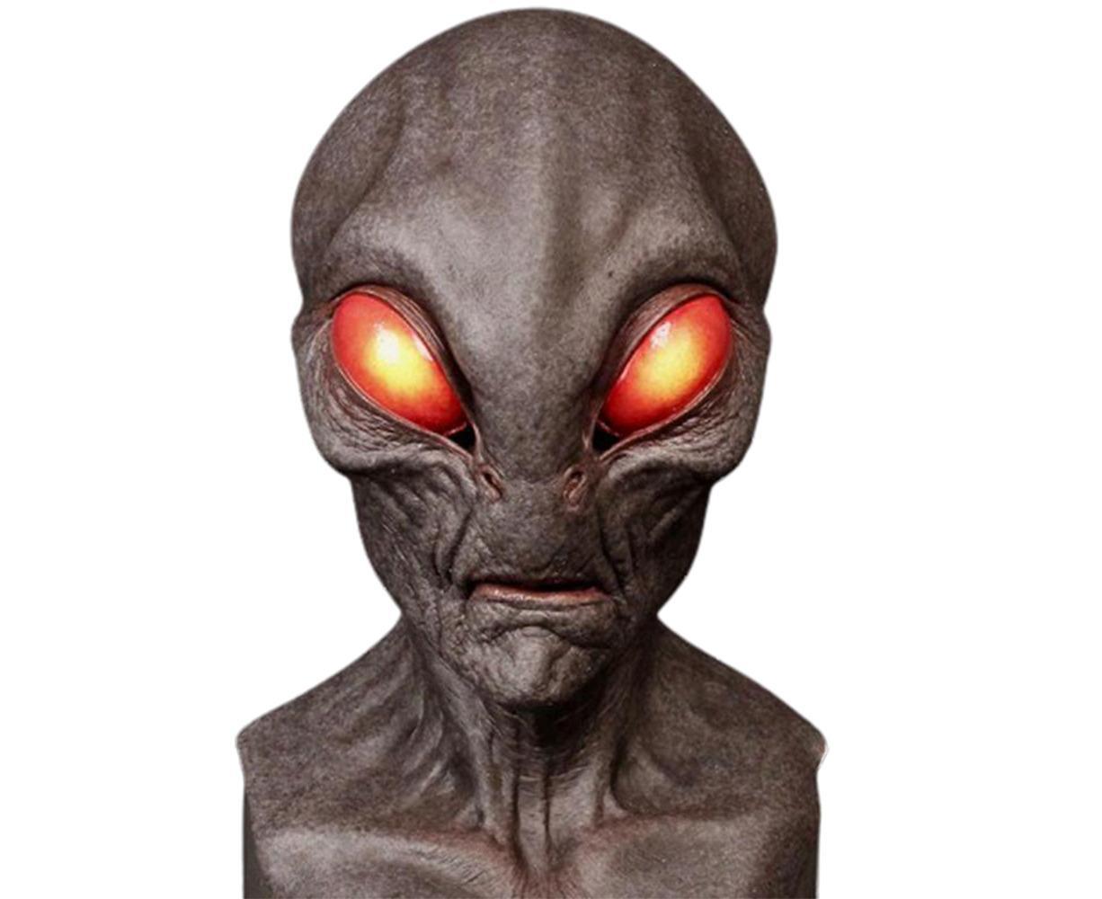 Unisex Halloween Independence Station Alien Mask Horror Headgear UFO Latex Prop - Black - Image 1