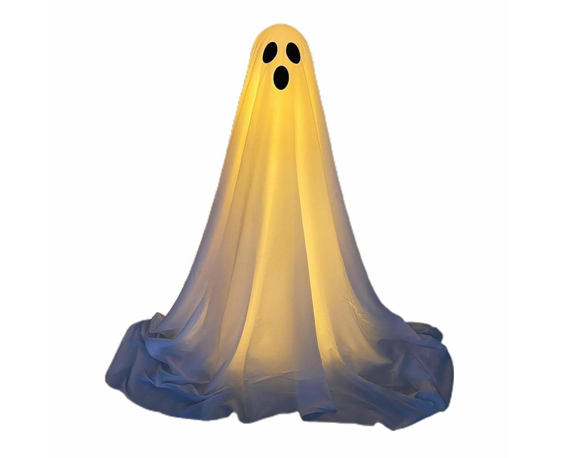 1 Pack Halloween Ghost Decorations with String Lights Outdoor Yard Front Porch Garden Decor - Image 1
