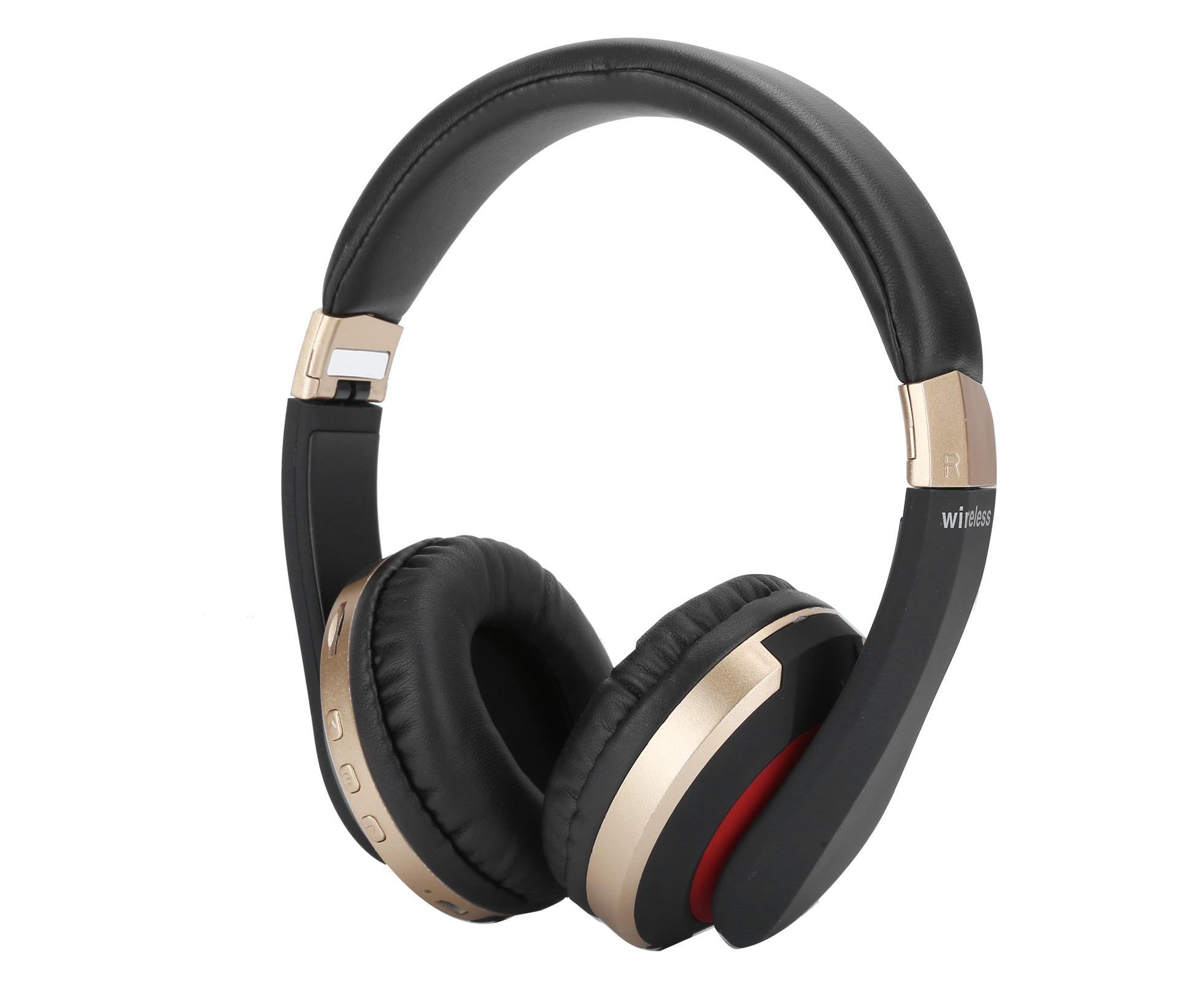 Foldable Bluetooth Headset Wireless Over Ear Stereo Headsets with Mic Gaming HeadphoneGold - Image 2