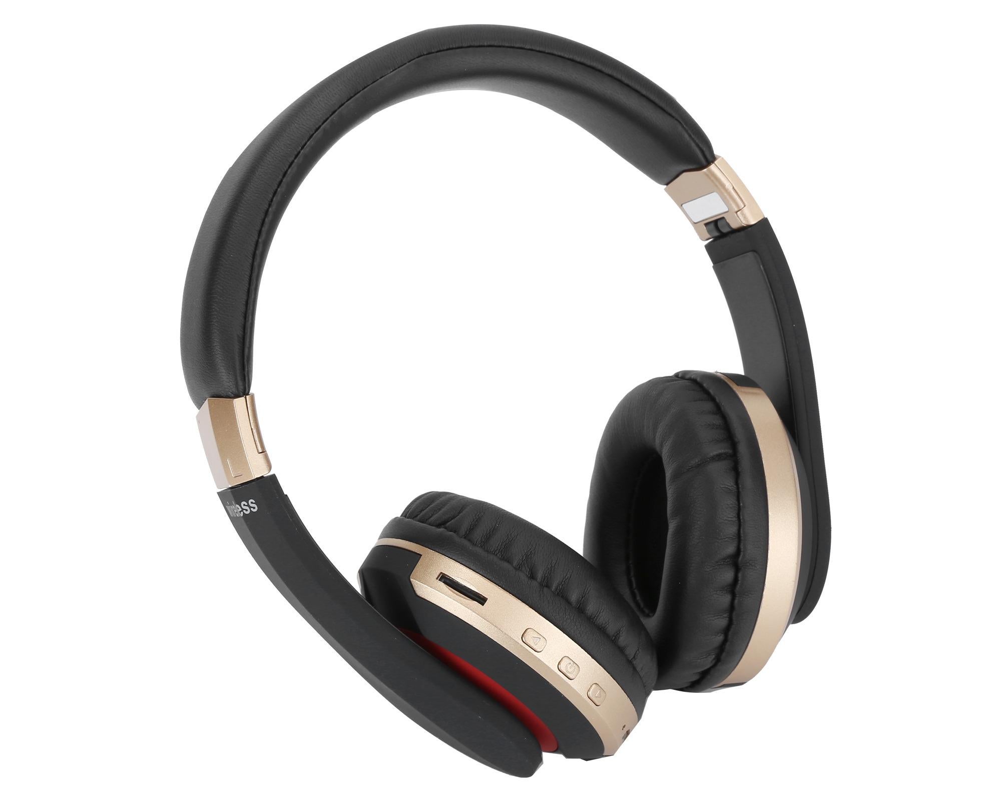 Foldable Bluetooth Headset Wireless Over Ear Stereo Headsets with Mic Gaming HeadphoneGold - Image 4