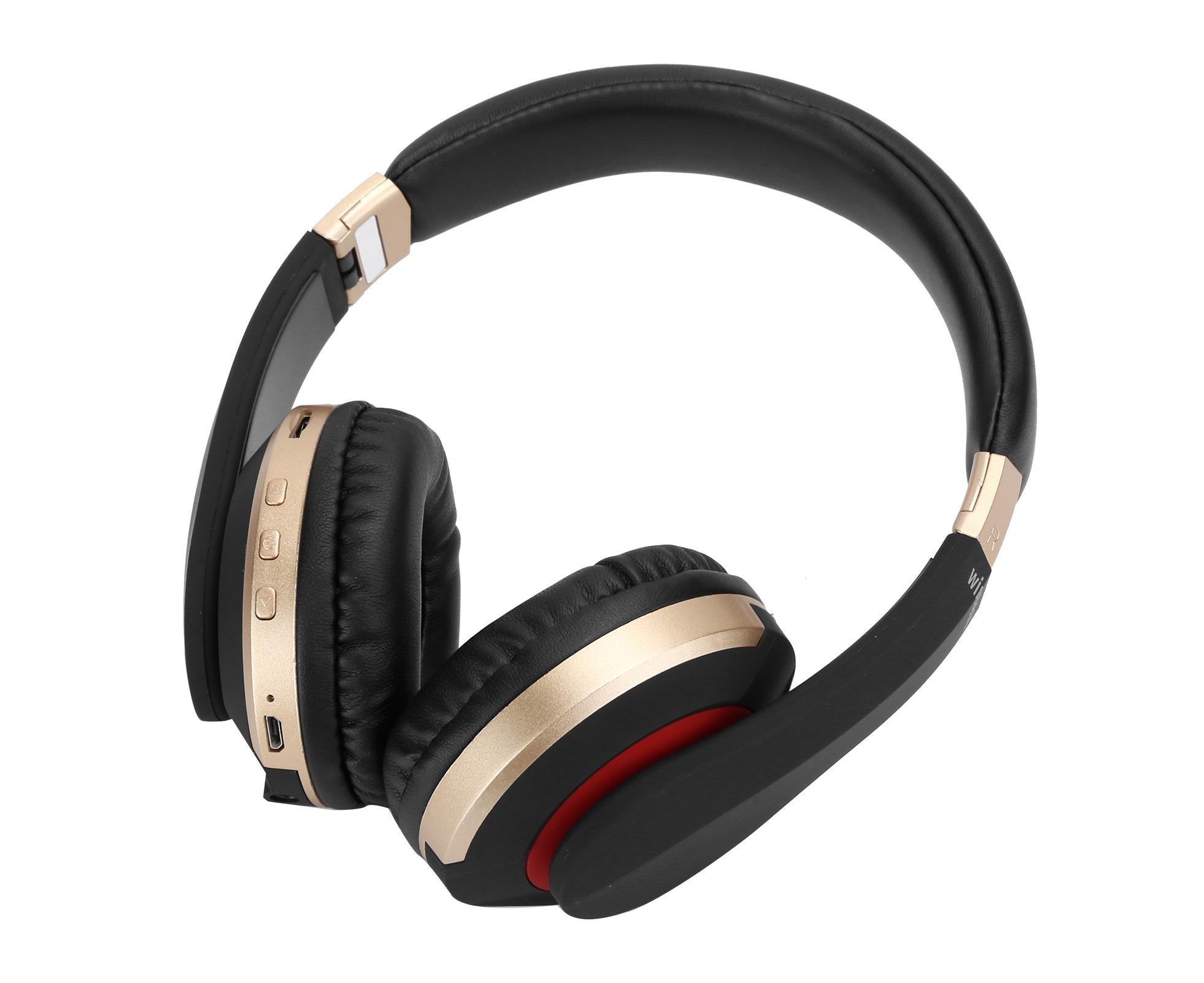 Foldable Bluetooth Headset Wireless Over Ear Stereo Headsets with Mic Gaming HeadphoneGold - Image 5