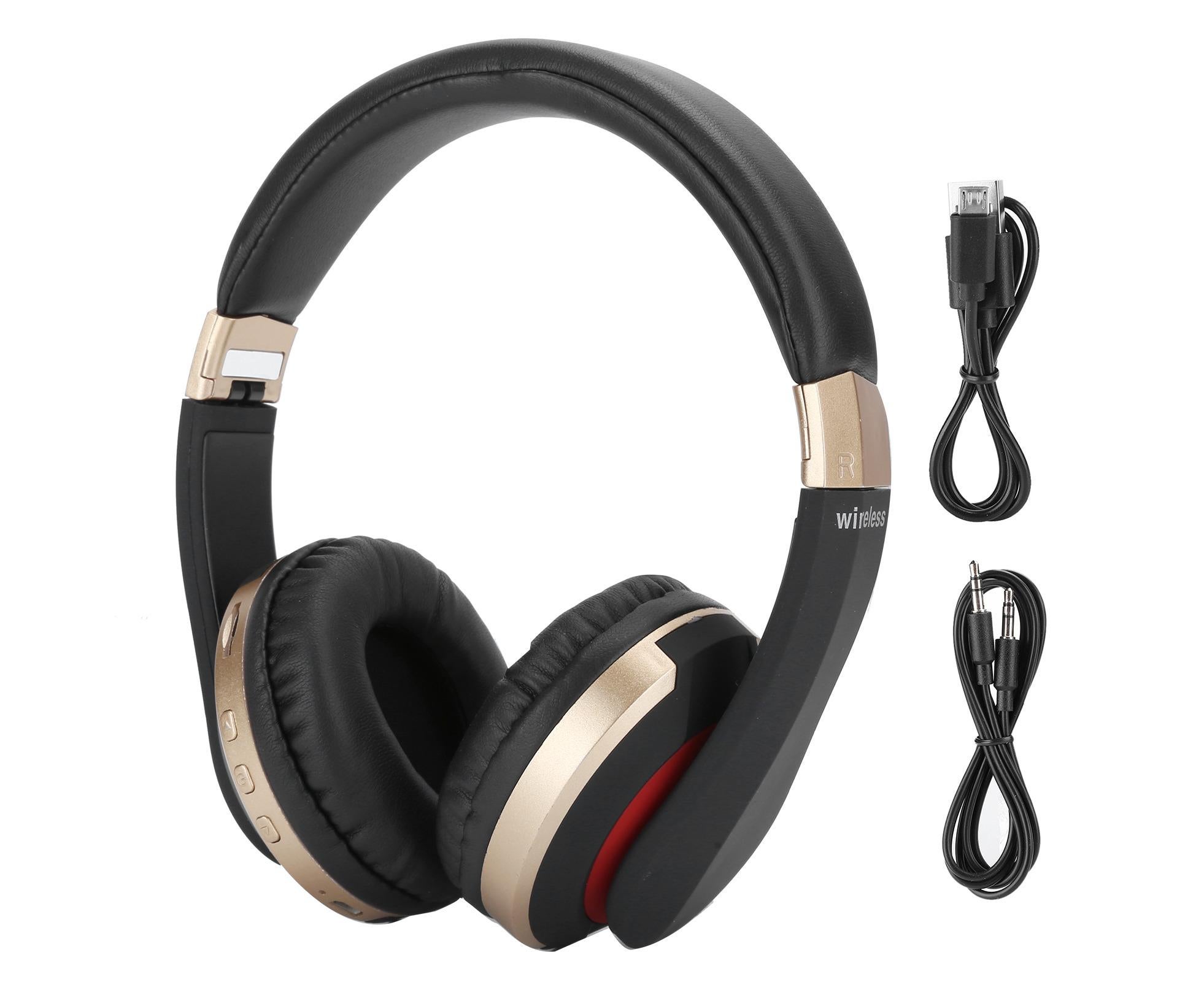 Foldable Bluetooth Headset Wireless Over Ear Stereo Headsets with Mic Gaming HeadphoneGold - Image 7