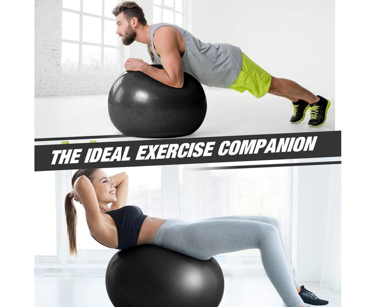 Anti-Burst Exercise Ball, Fitness & Yoga Ball Supports with Quick Pump for Gym, Chair - Diameter 65 cm - Image 3