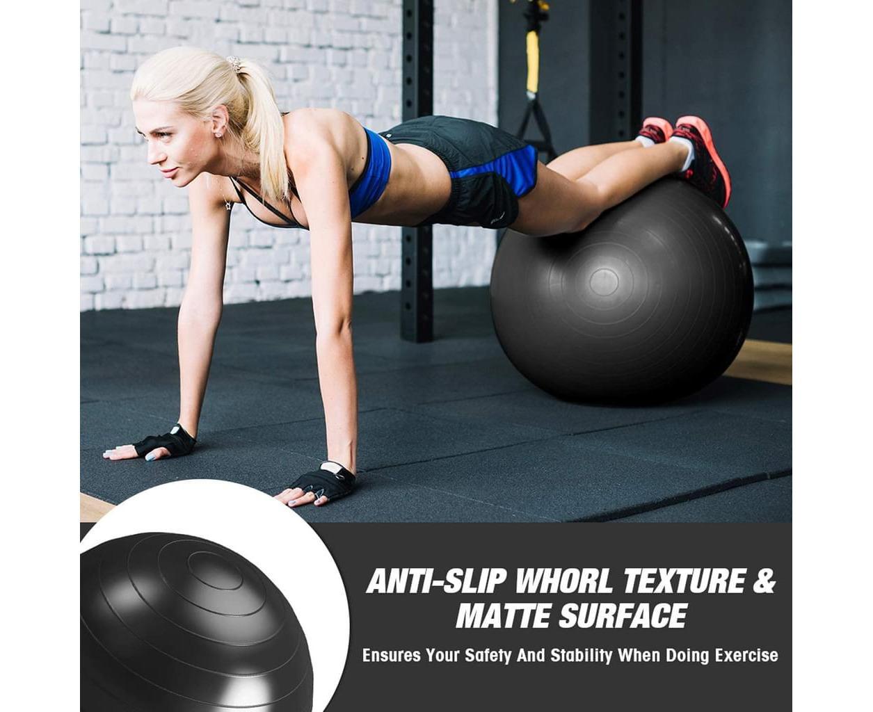 Anti-Burst Exercise Ball, Fitness & Yoga Ball Supports with Quick Pump for Gym, Chair - Diameter 65 cm - Image 4
