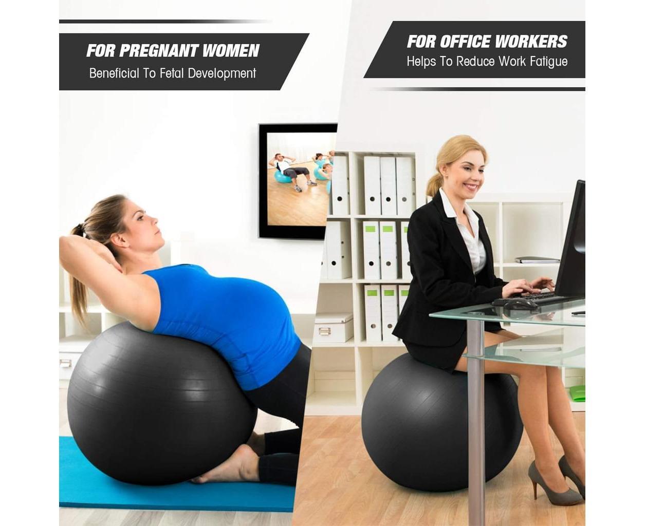 Anti-Burst Exercise Ball, Fitness & Yoga Ball Supports with Quick Pump for Gym, Chair - Diameter 65 cm - Image 5