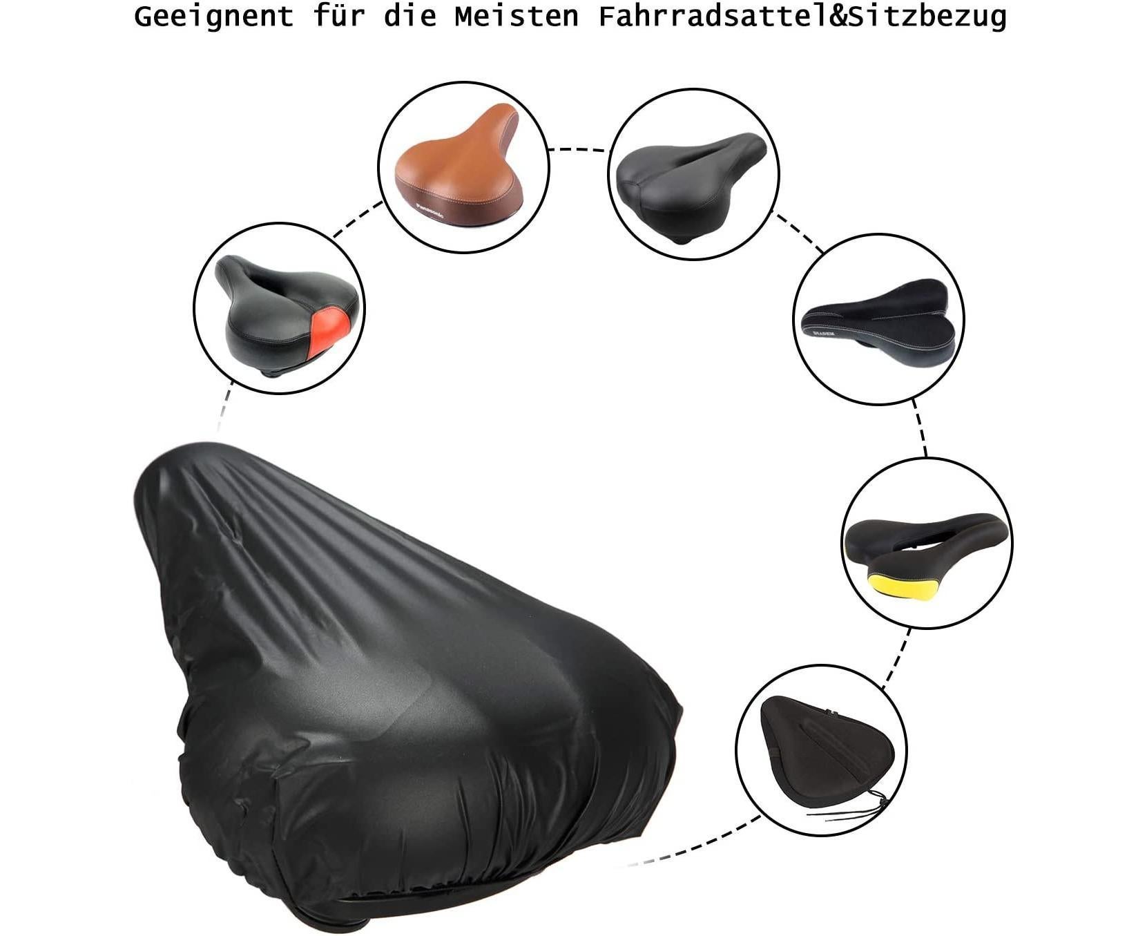 Bicycle Seat Cover, 2pcs Saddle Pad Bicycle, Elastic Waterproof Bicycle Saddle Cover (Black) - Image 4