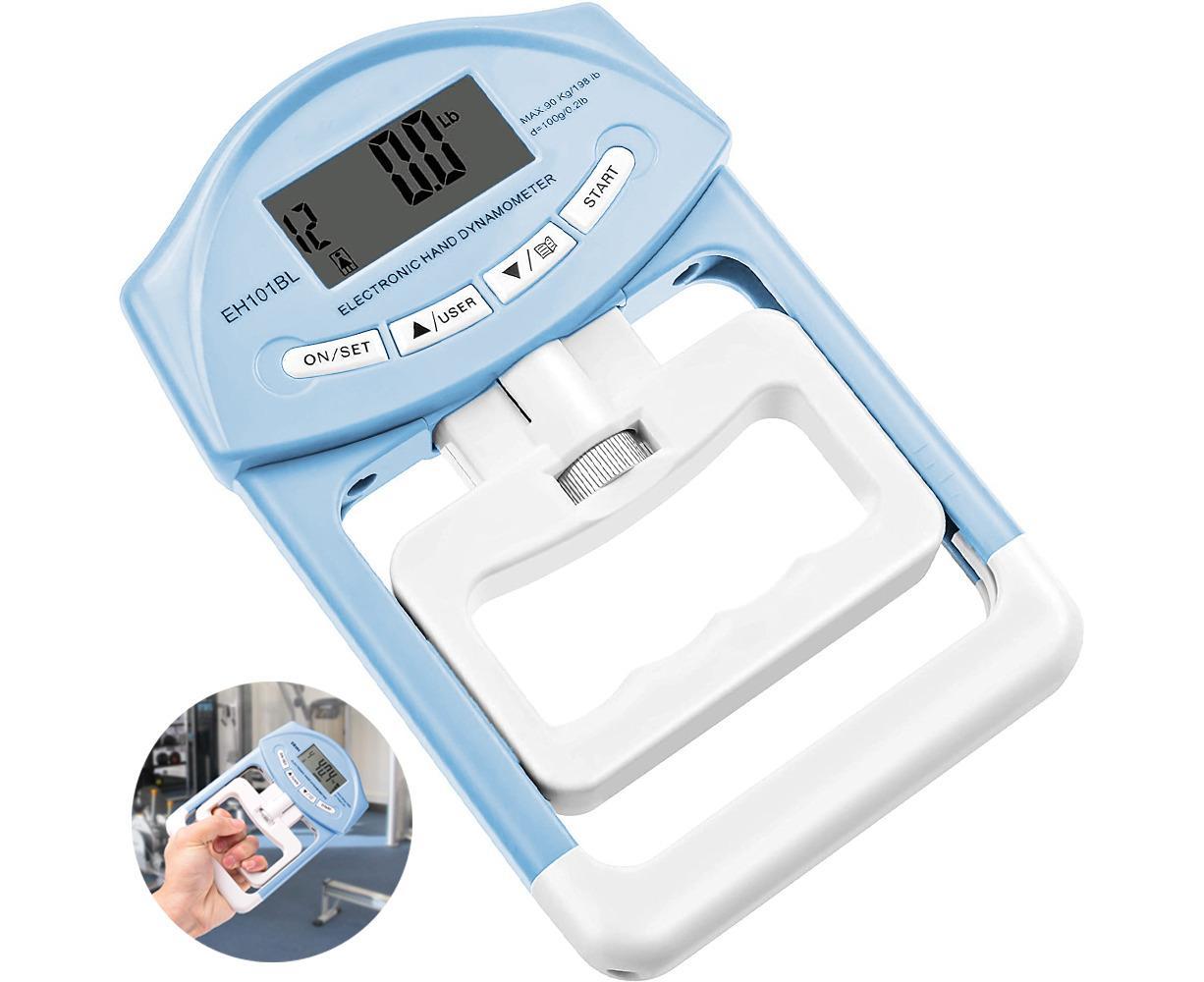 Digital Hand Dynamometer Grip Strength Measurement Meter Auto Capturing Electronic Hand Grip Power - Blue - Image 1