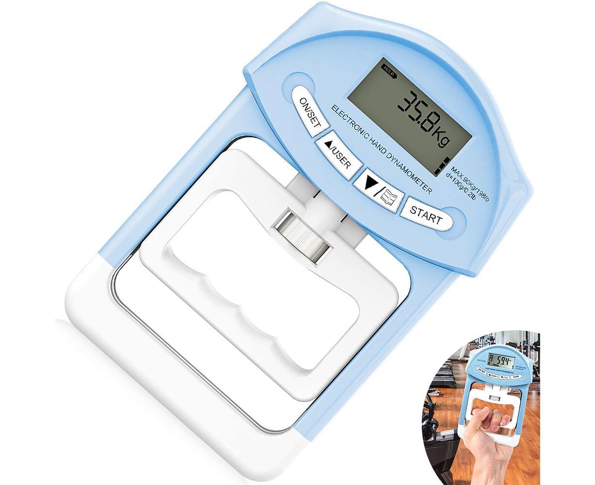 Digital Hand Dynamometer Grip Strength Measurement Meter Auto Capturing Electronic Hand Grip Power - Blue - Image 2