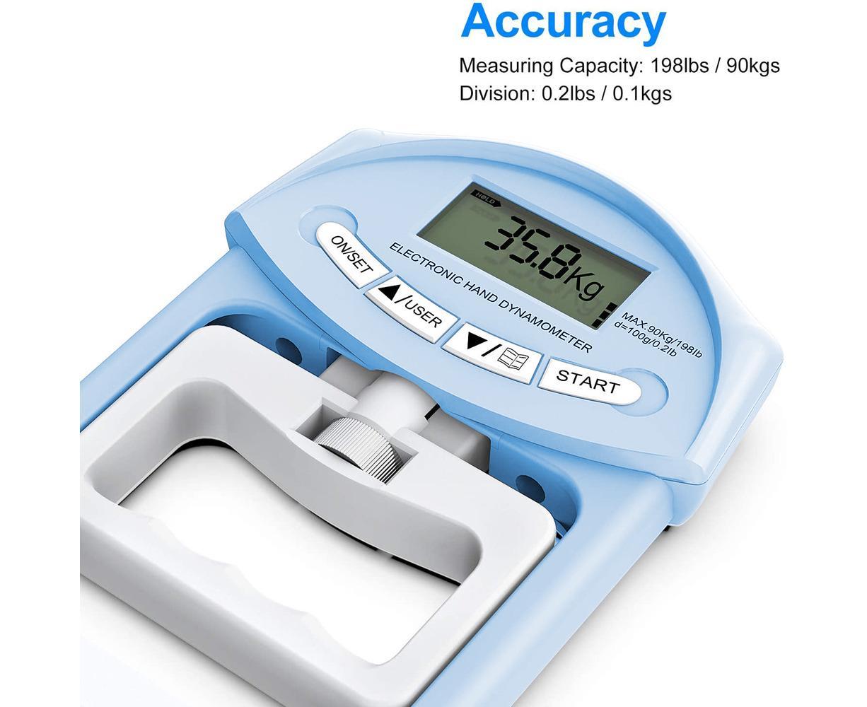 Digital Hand Dynamometer Grip Strength Measurement Meter Auto Capturing Electronic Hand Grip Power - Blue - Image 5