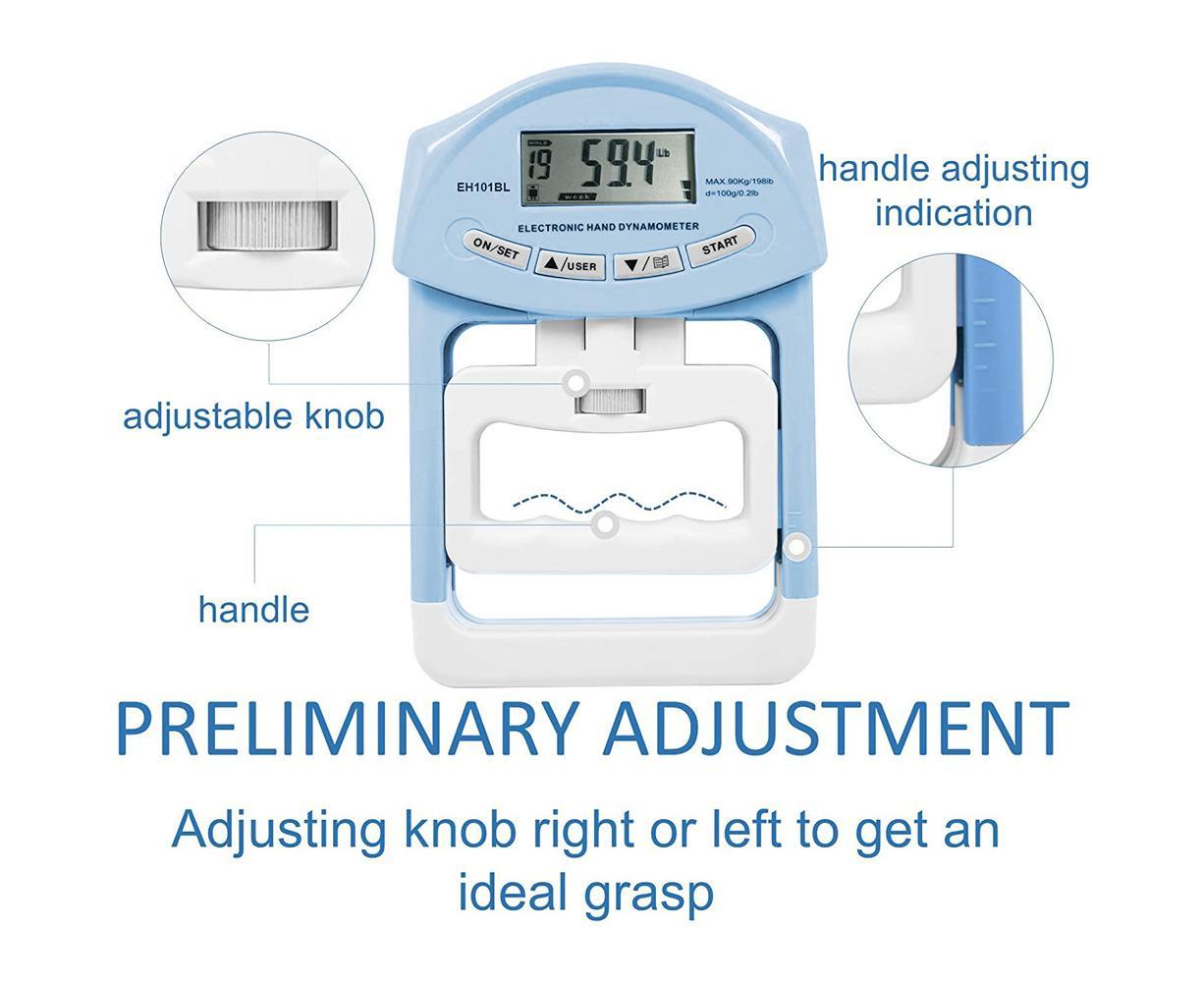 Digital Hand Dynamometer Grip Strength Measurement Meter Auto Capturing Electronic Hand Grip Power - Blue - Image 6