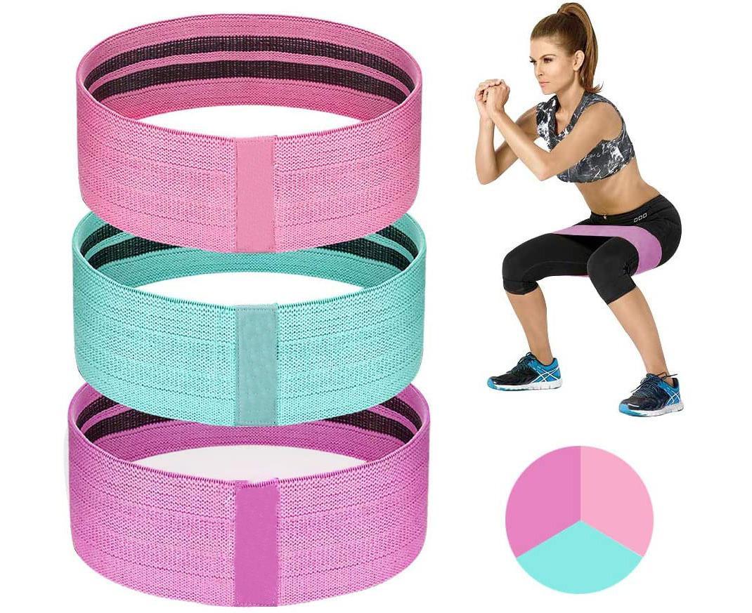 Fitness band [set of 3] Fitness bands / resistance bands set Loop band for 3 resistance levels for buttocks and legs, resistance hip bands - Image 1