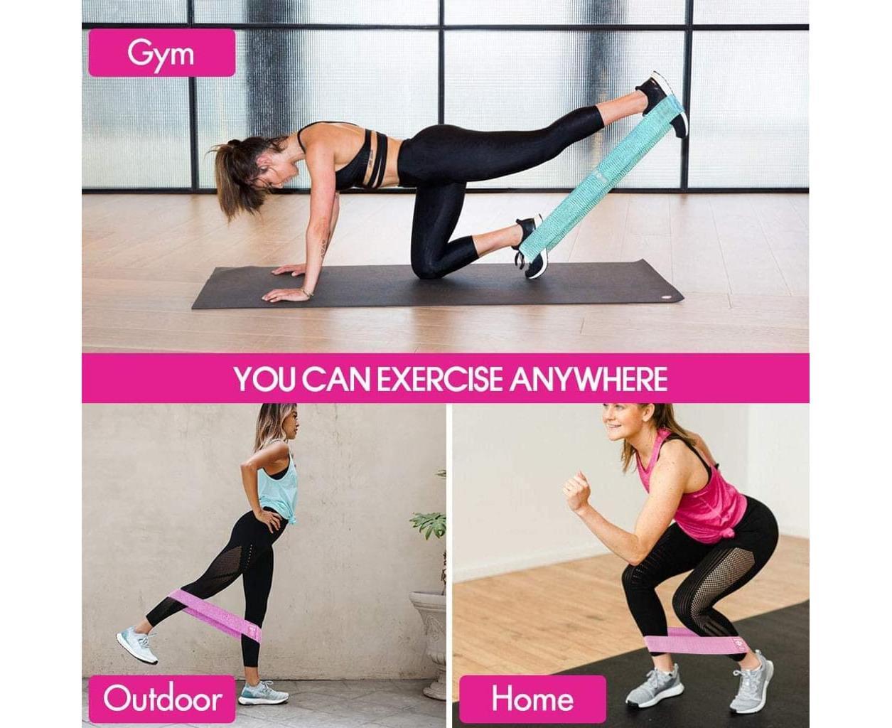 Fitness band [set of 3] Fitness bands / resistance bands set Loop band for 3 resistance levels for buttocks and legs, resistance hip bands - Image 2