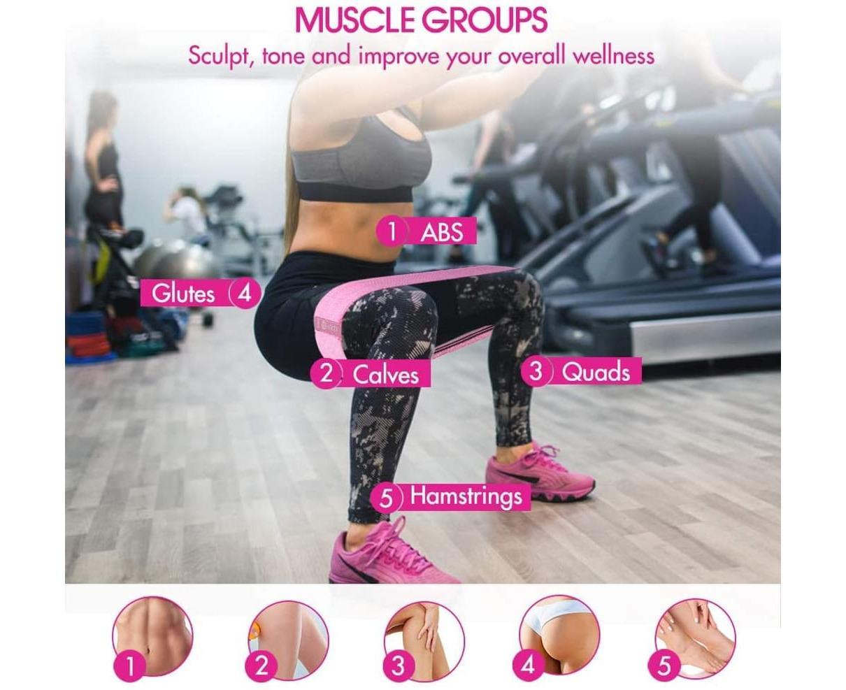 Fitness band [set of 3] Fitness bands / resistance bands set Loop band for 3 resistance levels for buttocks and legs, resistance hip bands - Image 4