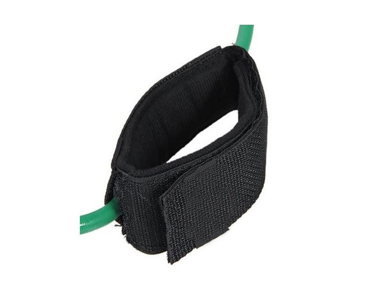 Leg Resistance Band Exercise Cord with Non-Slip Padded Ankle Cuffs - Green - Image 3