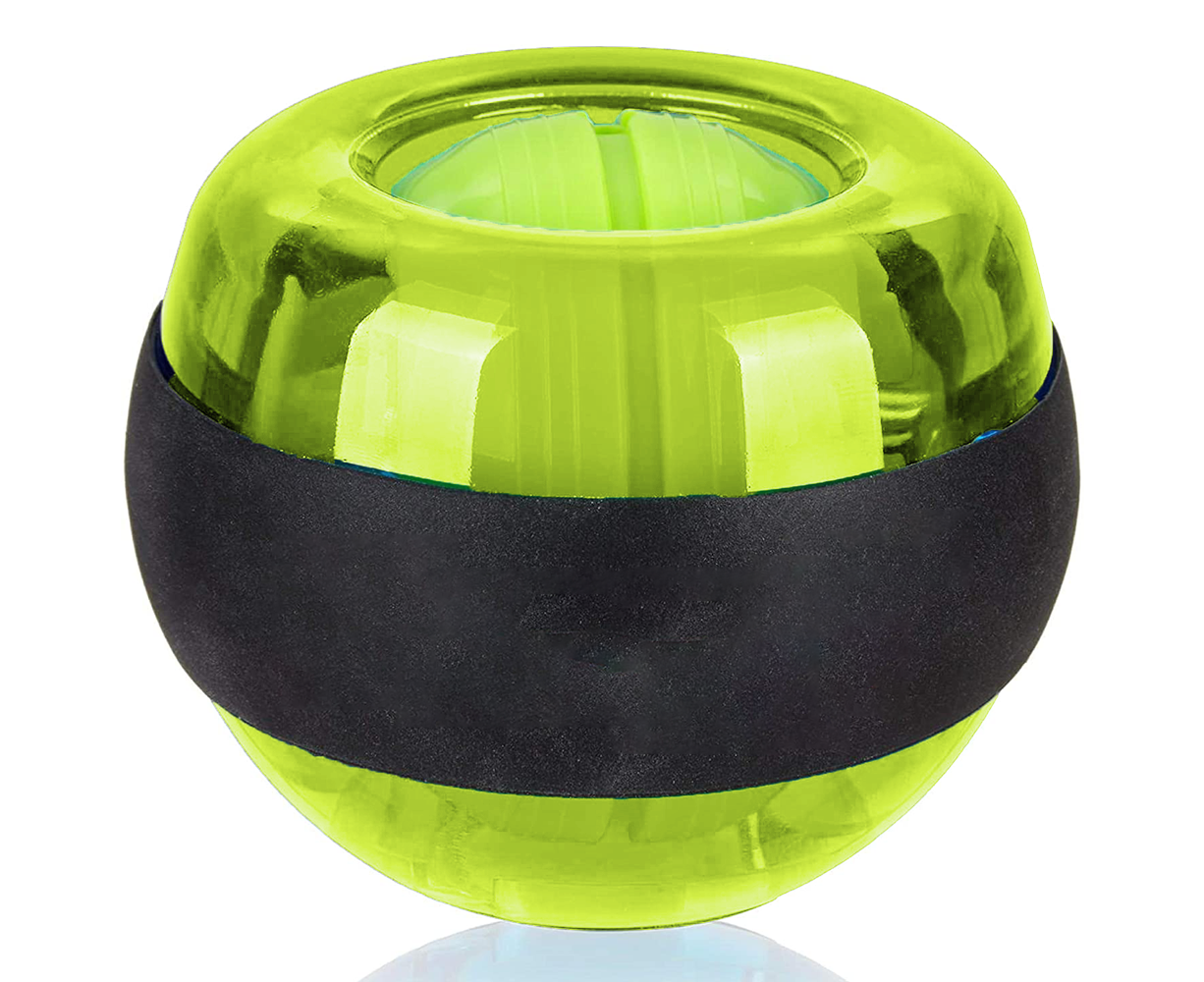 Metal Core Wrist Exerciser Wrist Strengthener Gyro Ball with LED Light - Green - Image 1