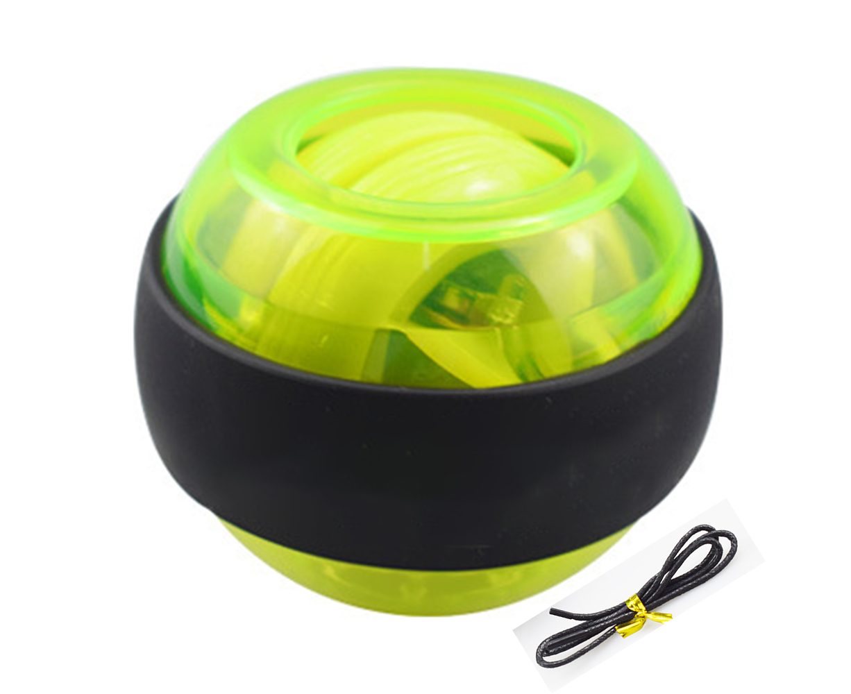 Metal Core Wrist Exerciser Wrist Strengthener Gyro Ball with LED Light - Green - Image 2